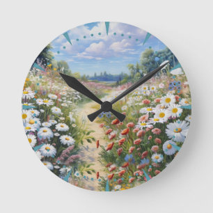 Horloge Ronde le langage des fleurs