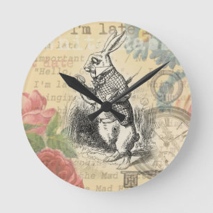 Horloge Ronde Le lapin blanc Alice au pays des merveilles