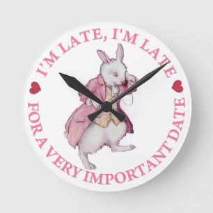 Horloge Ronde Le lapin blanc d'Alice au pays des merveilles