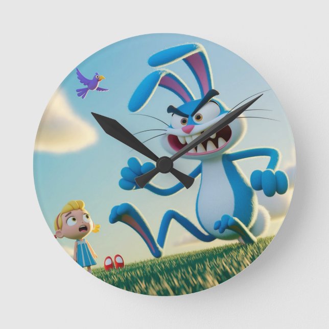Horloge Ronde Le lapin en colère  (Recto)