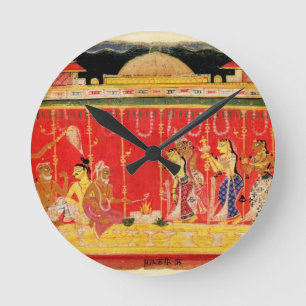 Horloge Ronde Le mariage des parents de Krishna, d'une