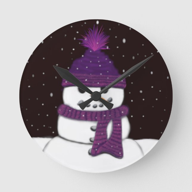 Horloge Ronde Le mignon bonhomme de neige sans arme (Recto)