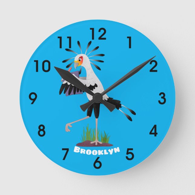 Horloge Ronde Le mignon secrétaire oiseau écrire des notes dessi (Recto)