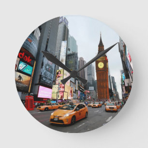Horloge Ronde Le Monde Mixte ! - New York & Londres