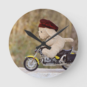 Horloge Ronde Le motard - Chien -
