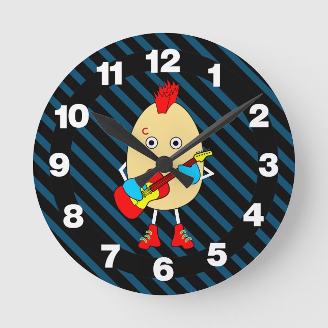 Horloge Ronde Le musicien de rock Egghead (Recto)