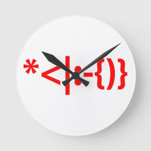 Horloge Ronde Le Père Noël avec la barbe Émoticon de Noël