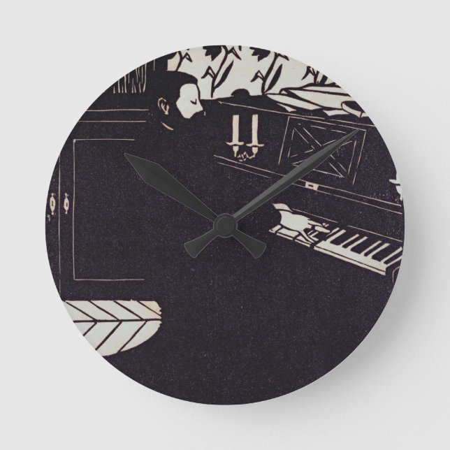 Horloge Ronde Le piano, 1914 (coupe de bois) (Recto)