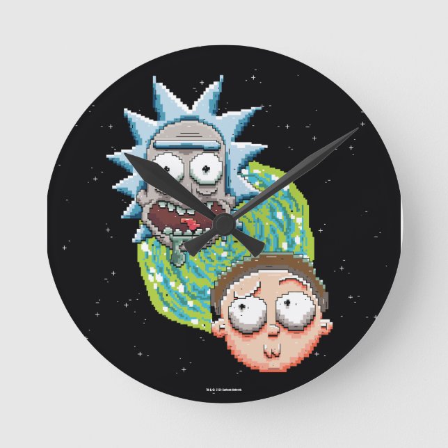 Horloge Ronde Le Portrait de Rick et Morty (Recto)