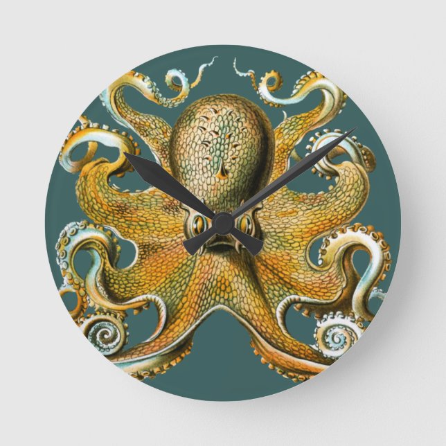 Horloge Ronde Le poulpe d'Ernst Haeckel (Recto)