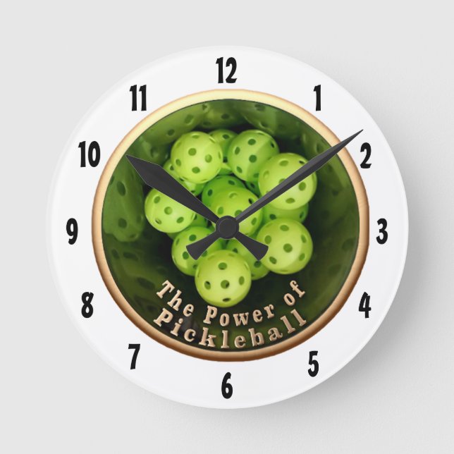 Horloge Ronde Le pouvoir du Pickleball ! (Recto)