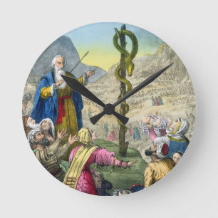 Horloge Ronde Le serpent d'airain, d'une bible imprimée par