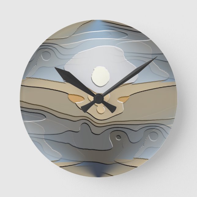 HORLOGE RONDE LE SOLEIL SUR LES COLLINES (Recto)