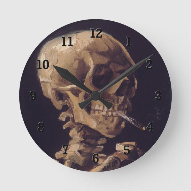 Horloge Ronde Le squelette de Van Gogh avec la cigarette (Recto)