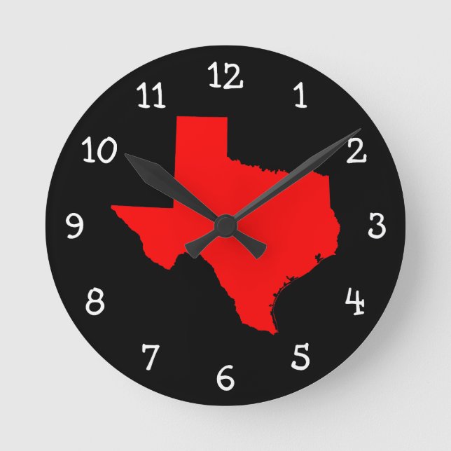 Horloge Ronde Le Texas rouge et noir (Recto)
