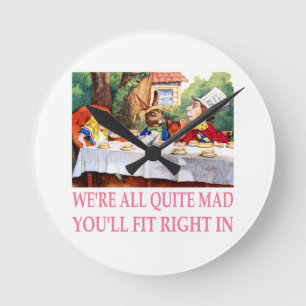 Horloge Ronde Le thé du chapelier fou en Alice au pays des