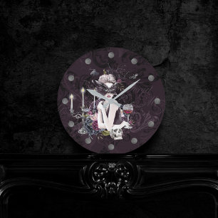 Horloge Ronde Le Vampiress   Moody Gothic Vampy Glam Pale Peau