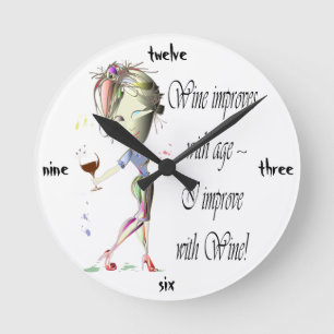 Horloge Ronde Le vin s'améliore avec l'âge, cadeaux