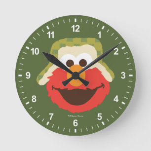 Horloge Ronde Le visage d'Elmo Woodland