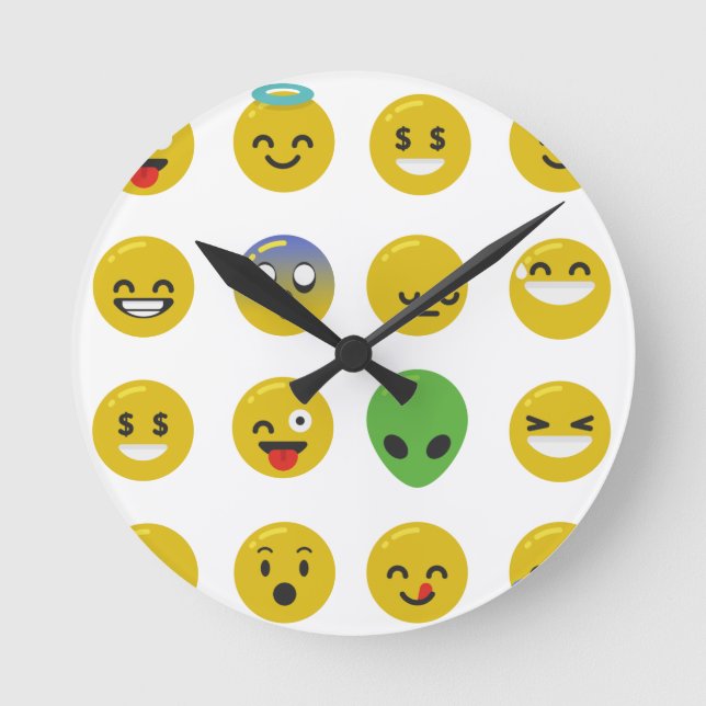 Horloge Ronde Le visage heureux d'Emoji (Recto)