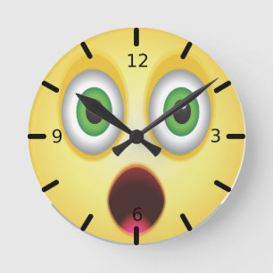 Horloge Ronde Le visage surprenant d'Emoji