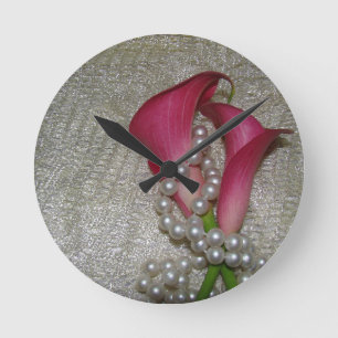 Horloge Ronde Le zantedeschia fleurit l'horloge murale de