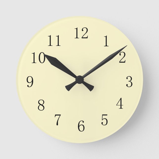 Horloge Ronde Lemon Chiffon Pastel Yellow Kitchen Wall Clock (Recto)