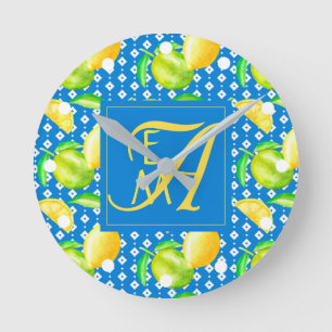 Horloge Ronde Lemon Tree Ocean Blue MONOGRAM Mariage des jeunes 