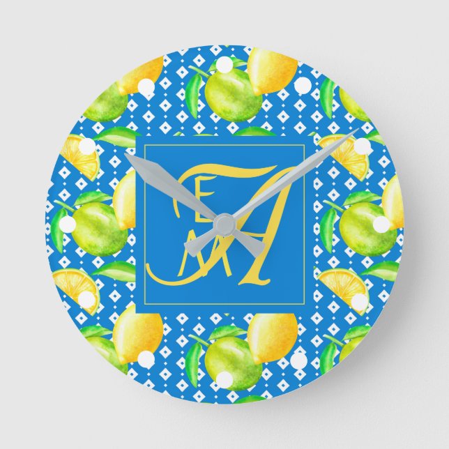 Horloge Ronde Lemon Tree Ocean Blue MONOGRAM Mariage des jeunes  (Recto)