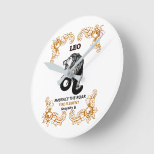 Horloge Ronde Léo Zodiaque Royal Embrasser le Rugissement de l