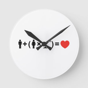 Horloge Ronde L'équation d'amour pour les femmes