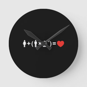 Horloge Ronde L'équation d'amour pour les hommes