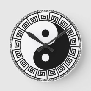 Horloge Ronde L'équilibre : Ba Gua, huit trigrammes yin yang MTC