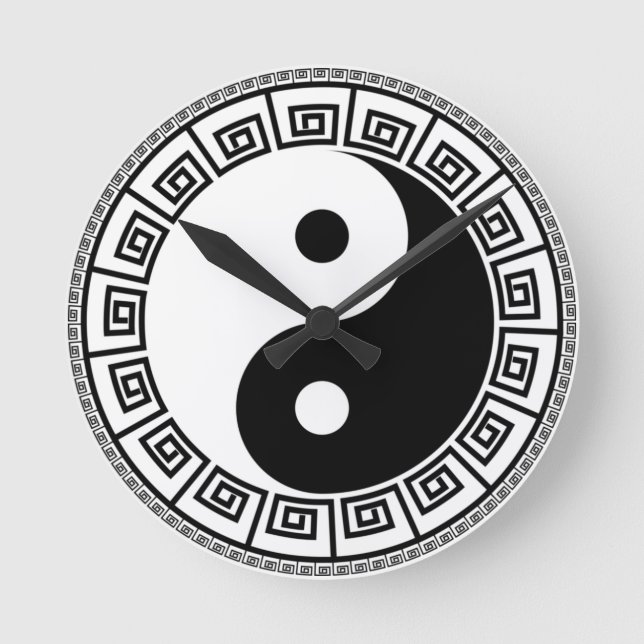 Horloge Ronde L'équilibre : Ba Gua, huit trigrammes yin yang MTC (Recto)