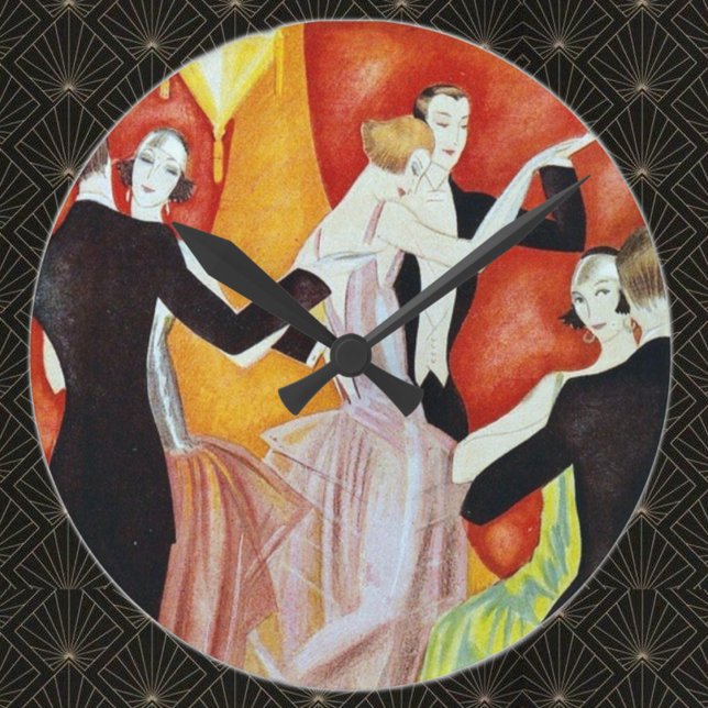 Horloge Ronde les années 1920 dansant des couples (Créateur téléchargé)