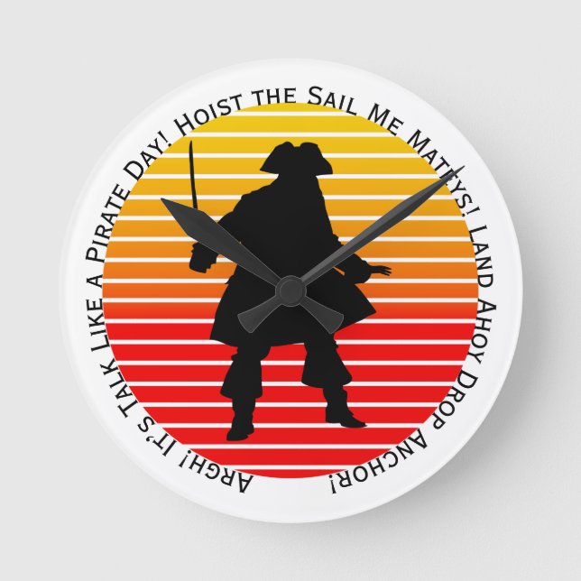 Horloge Ronde Les Buccaneers à vapeur parlent comme une journée  (Recto)