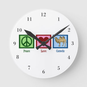 Horloge Ronde Les chameaux Peace Love