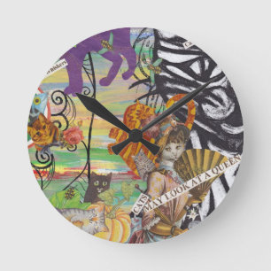 Horloge Ronde Les chats peuvent regarder une reine
