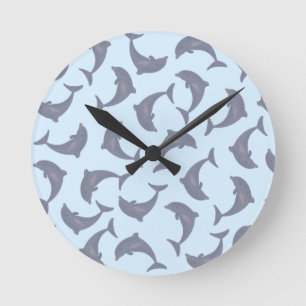 Horloge Ronde Les dauphins dans le Motif marin