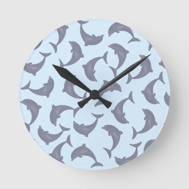 Horloge Ronde Les dauphins dans le Motif marin (Recto)