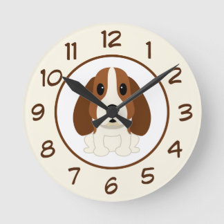Horloge Ronde Les Enfants Mignons Chambre Chien Coquelicot Coiff