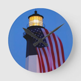 Horloge Ronde Les Etats-Unis, la Géorgie, île de Tybee, drapea