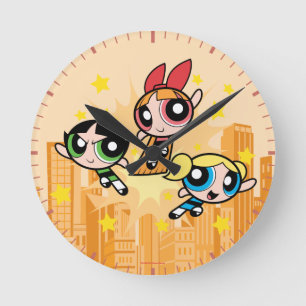 Horloge Ronde Les filles puissantes sauvent la journée