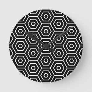 Horloge Ronde Les hexagones donnent au motif géométrique