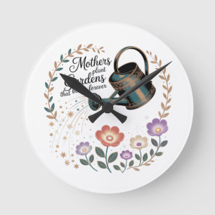 Horloge Ronde Les mères plantent des jardins qui fleurissent à j