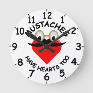 Horloge Ronde Les moustaches ont aussi un cœur