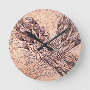 Horloge Ronde Les neurones 1 de Cajal