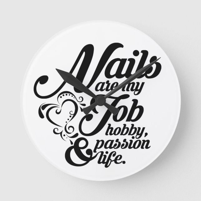 Horloge Ronde Les ongles sont ma vie (Recto)