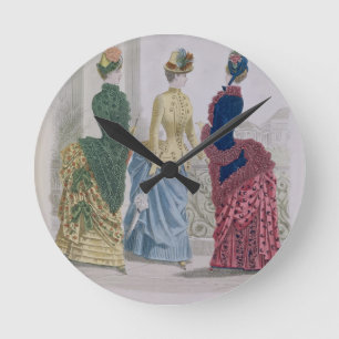 Horloge Ronde Les plus défuntes modes de Paris, robes de trois