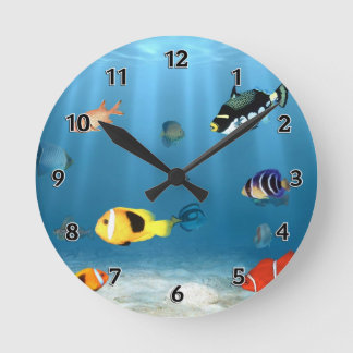 Horloge Ronde Les Poissons Dans L'Océan